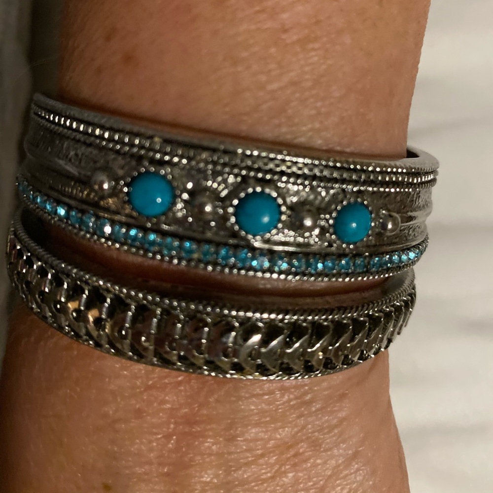 Silver tone cuff bracelet